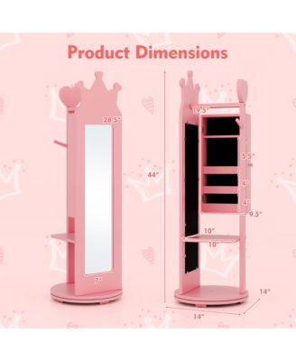 Kids Vanity Set Princess Makeup Dressing Table &Chair Set w/ Coat Rack