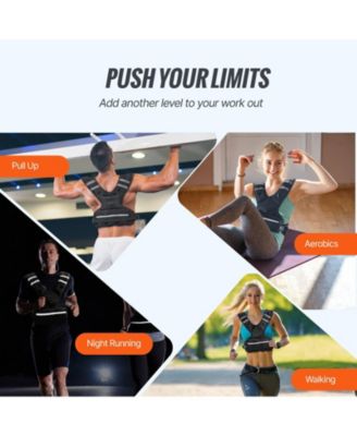 Adjustable Weighted Vest, 20–32 lb Vest with Ironsand Weights and Reflective Stripe for Strength Training