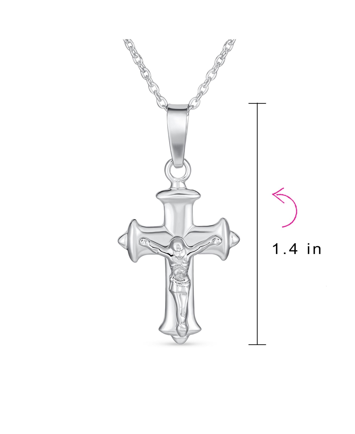 Bling Jewelry Classic Set of 2 Jesus Medallion and Crucifix Cross Pendant Necklace Sterling Silver with 18 Inch Chain
