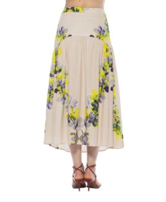 Women's Michel Dropped Waist Midi Shirred Skirt