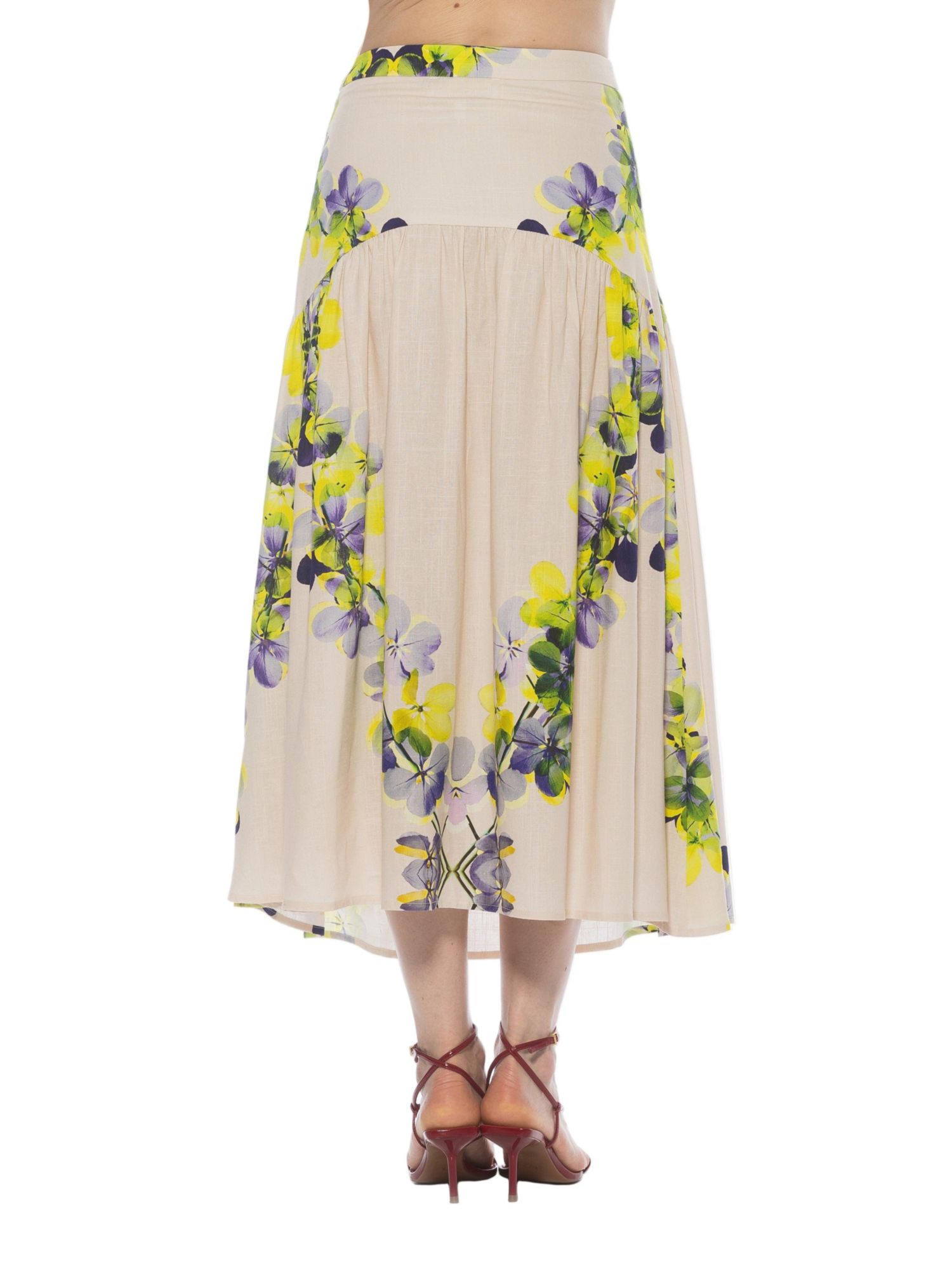 Women's Michel Dropped Waist Midi Shirred Skirt