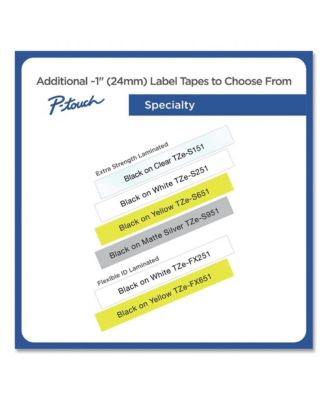 TZES951 0.94 in. x 26.2 ft. TZ Extra-Strength Adhesive Laminated Labeling Tape - Black on Matte Silver