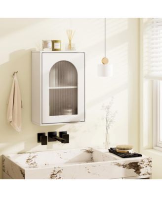 Bathroom Wall Cabinet Medicine Cabinet with Tempered Glass Door & Adjustable Shelf