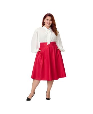 Plus Size Retro Style High Waist Vivien Swing Skirt
