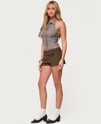 Women's Karla Pleated Tailored Micro Shorts