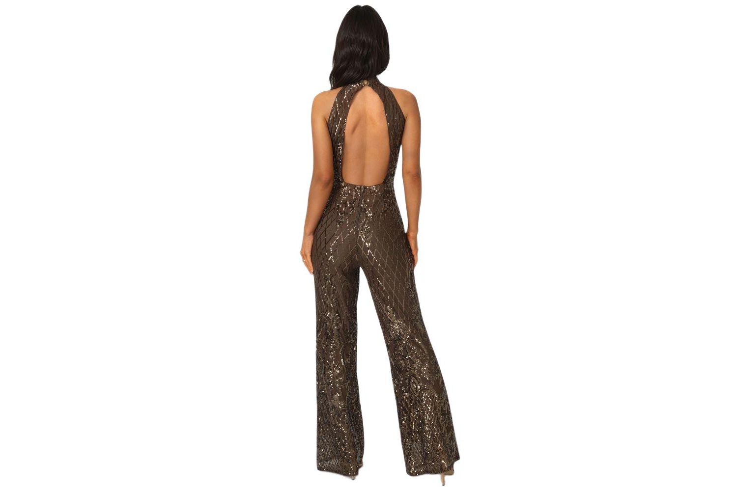 Women's Sequins Halter Jumpsuit
