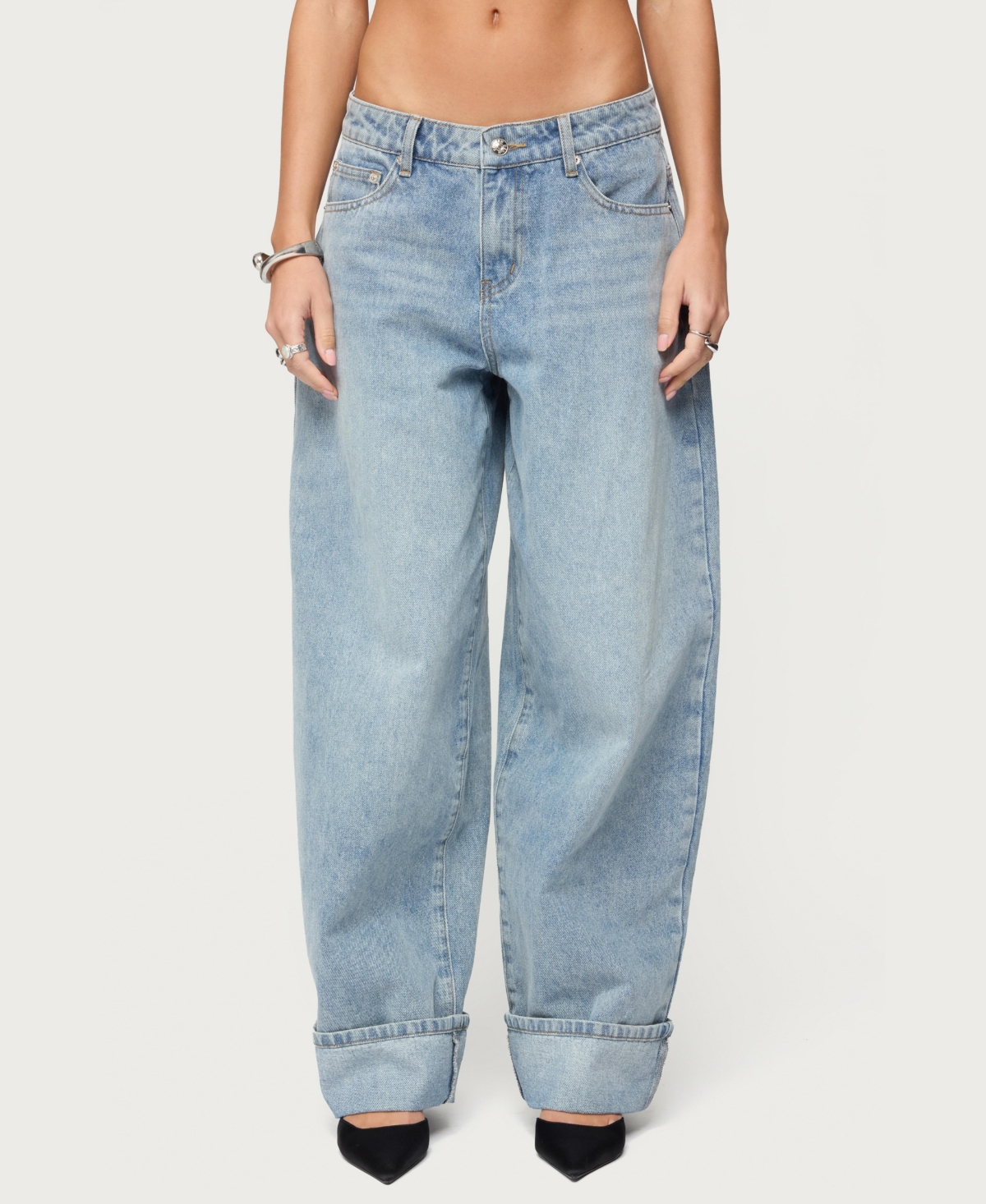 Edikted Women's Kella Low Rise Baggy Jeans