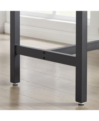 Bar Table Set with 4 Cushioned Backrest Stools, 47.24'' L x 23.62'' W x 35.43'' H