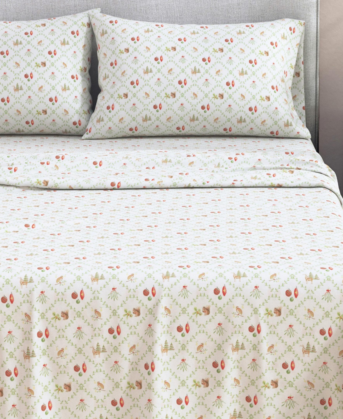 Linery & Co Ultra-Soft Turkish Cotton Flannel Holiday Print Sheet Set