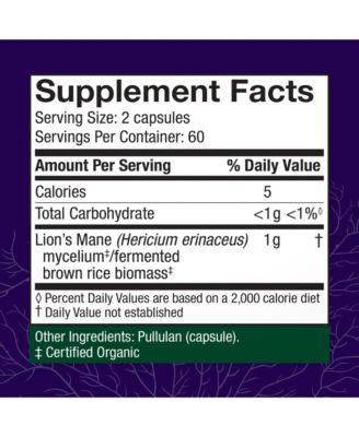 Lion's Mane Capsules, 240 ct (Pack of Two 120 ct Units)