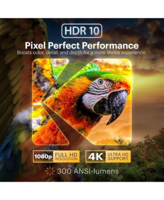 FLIK X20 Smart Projector, 1080p Portable Projector with Google TV Dongle Built-In (White)