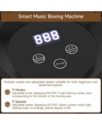 Pro Music Boxing Machine with 9 Modes & LED Lights, Wall-Mounted Trainer for Home & Office Fitness