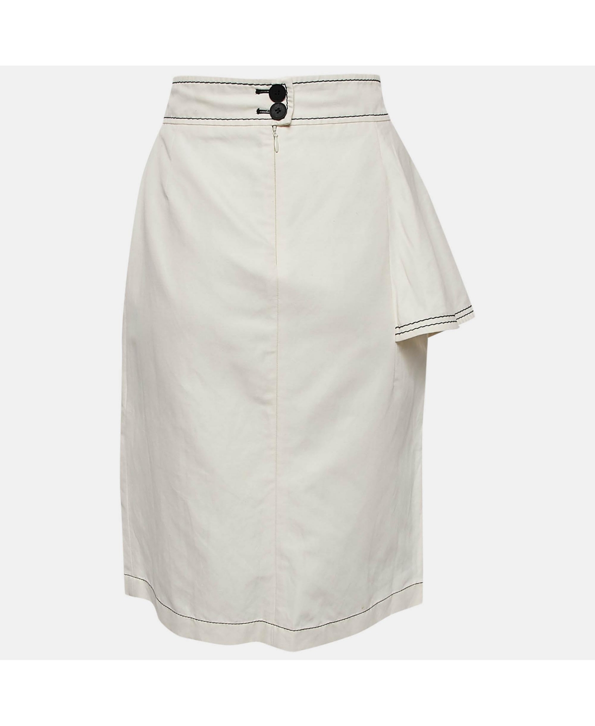 Pre-Owned Stella Mccartney Women's Off-White Cotton Blend Flounce Knee-Length Skirt