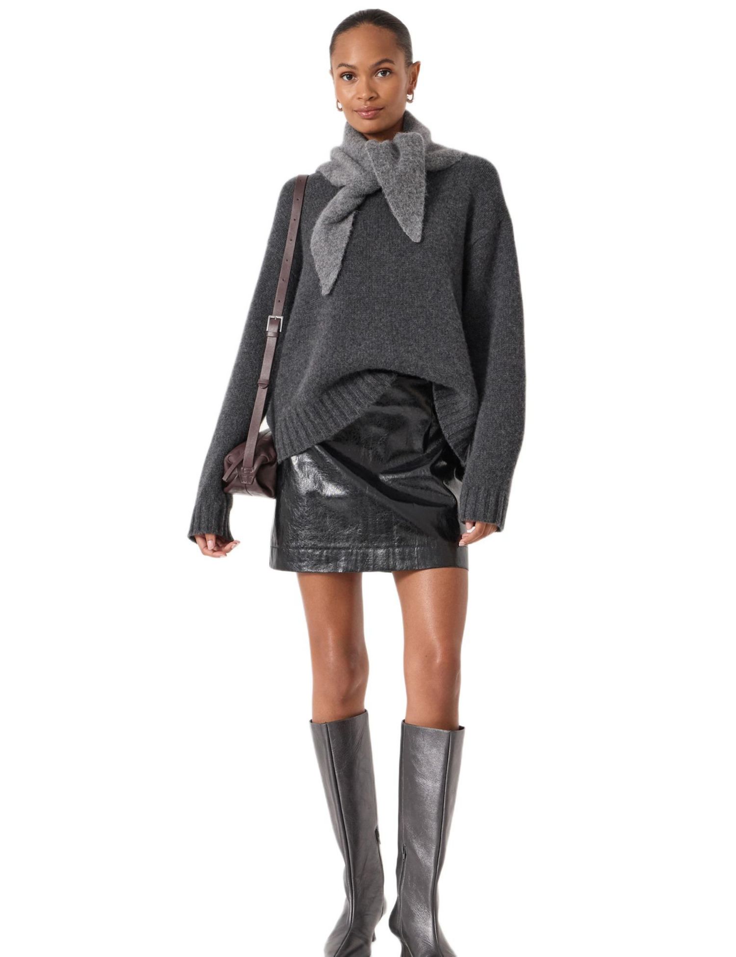 Women's Crackle Patent Mini Skirt