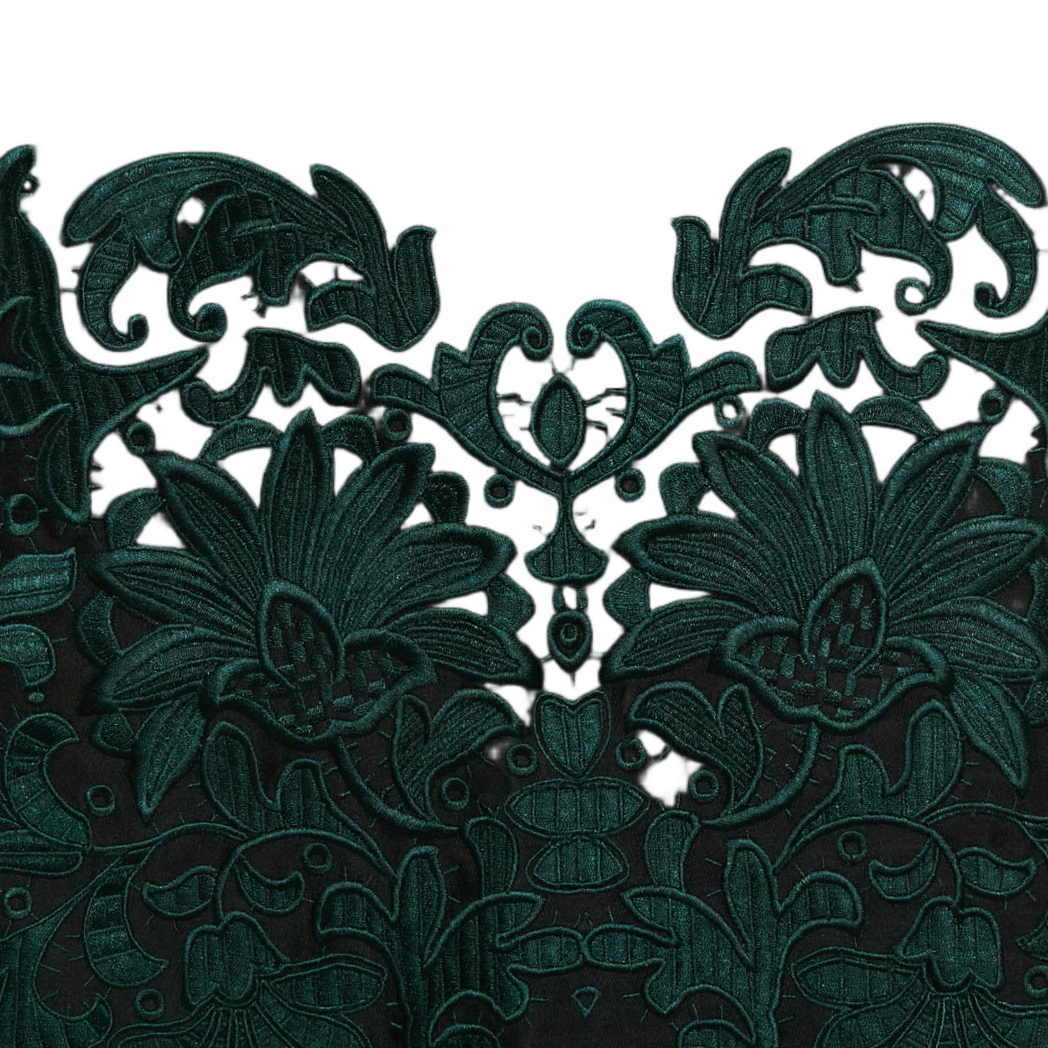 Women's Black Embroidered Silk Blend Midi Skirt