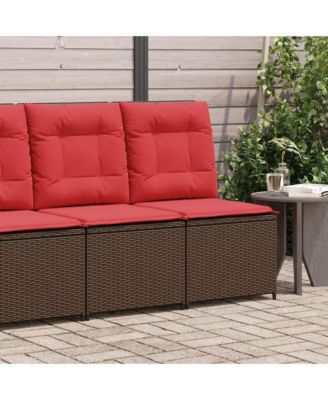 Reclining Patio Sofa Brown PE Rattan Single seat