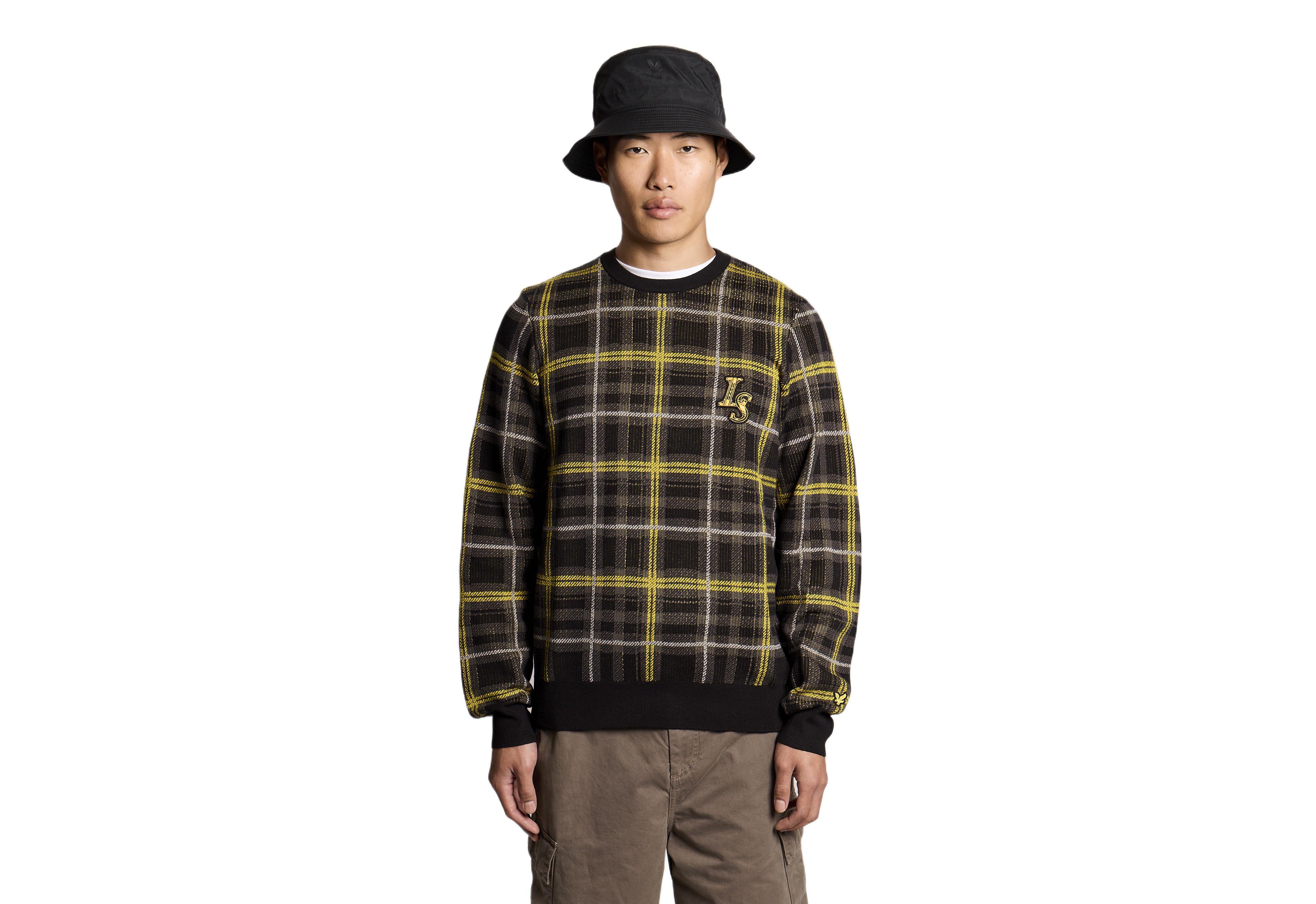 Lyle & Scott Men's Ribbed Jacquard Tartan Crew Neck