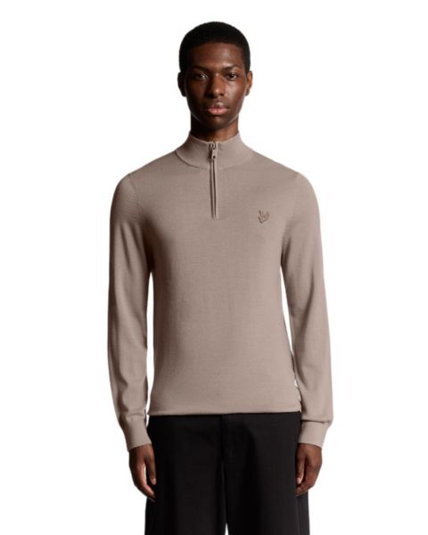 Мужской свитер Lyle & Scott Eagle Merino Quarter Zip, цвет: Cinder
