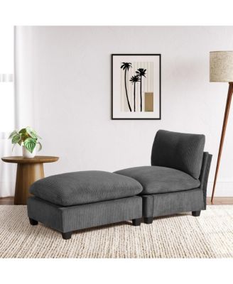  68.5" Corduroy Upholstered Indoor Chaise Lounge Chair