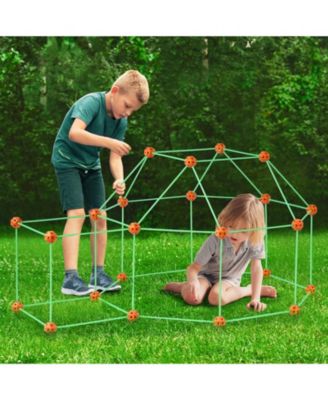 Fort Kit: 140 PCS Glow-in-Dark STEM Set with 96 Rods & 44 Balls for Kids Ages 4–8+