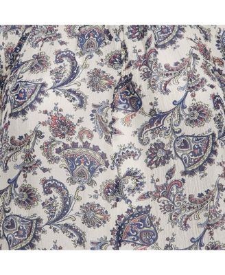 Women's Multicolor Silk Ruffled Top