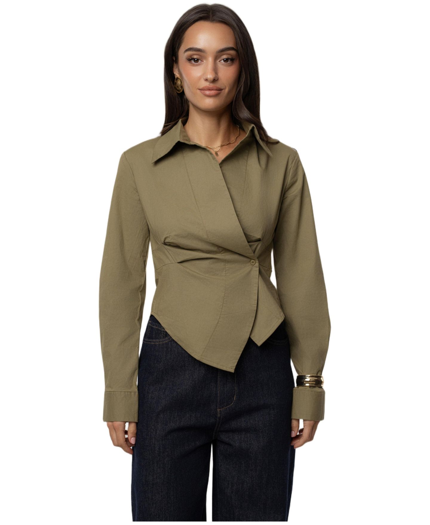 Женская блузка JLUXLABEL Sculpt And Form Blouse, цвет: Зелёный — фото 2