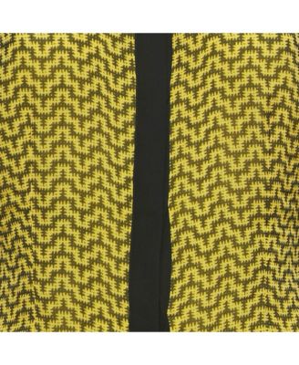 Women's Collection Yellow Printed Silk Shirt