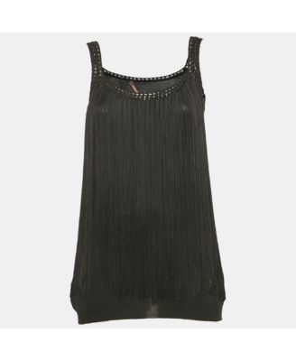 Women's Beige Cotton And Modal Faux Feather Detail T-Shirt