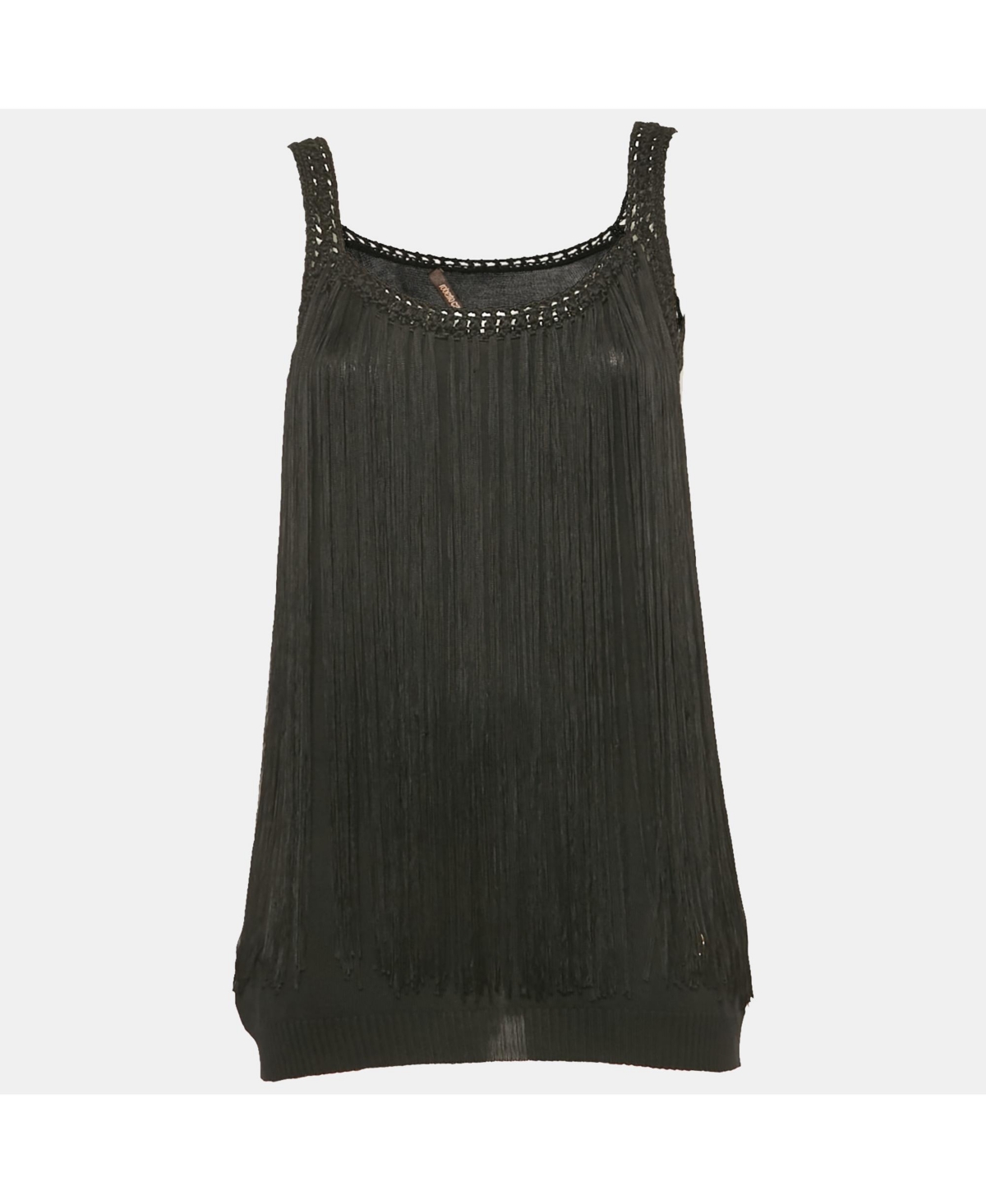 Pre-Owned Roberto Cavalli Women's Beige Cotton And Modal Faux Feather Detail T-Shirt