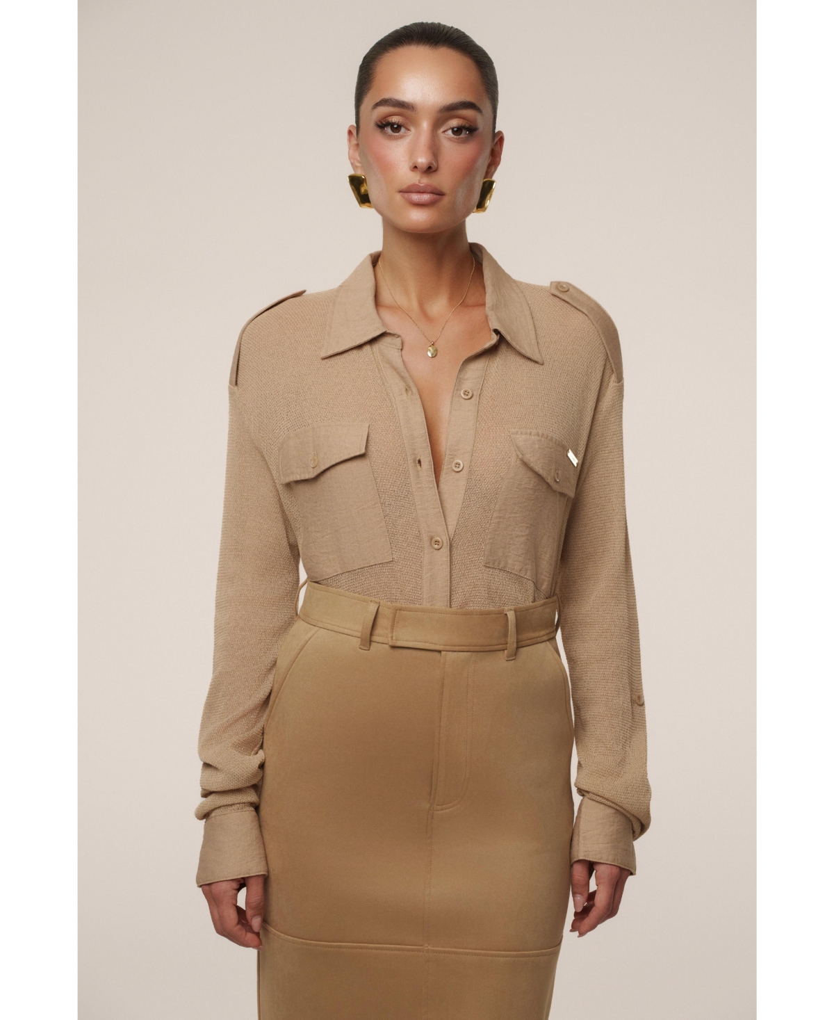 Jluxlabel Women's Sway Sheer Button Up Top