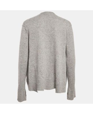Women's Grey Textured Cashmere Daphnee Cardigan
