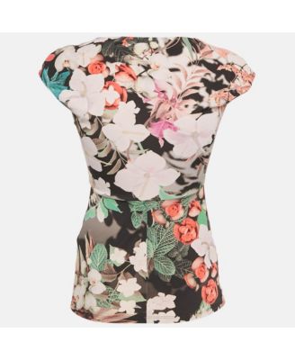 Women's Beige Cotton And Modal Faux Feather Detail T-Shirt