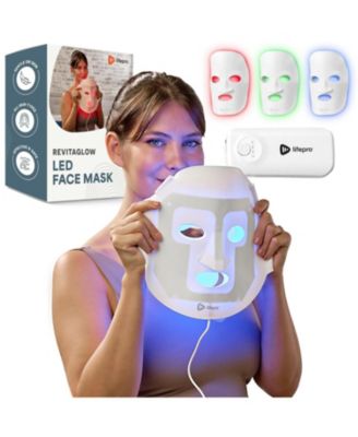 LED Light Therapy Face Mask - 3-Color Red Light Therapy for Face and Neck - Portable Home Facial Experience