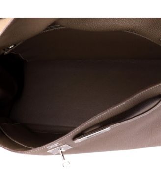 Pre-Owned HERMES Kelly 40 Handbag Grey Togo with Palladium Hardware