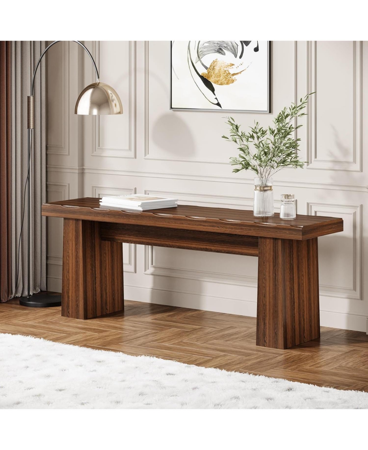 Tribesigns 47-Inch Entryway Bench, Wooden Bench with Sturdy Frame