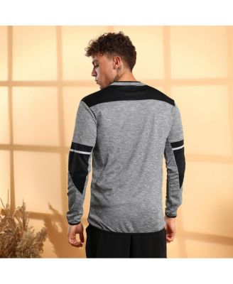 Men's Grey Heathered Activewear Jacket With Contrast Detail