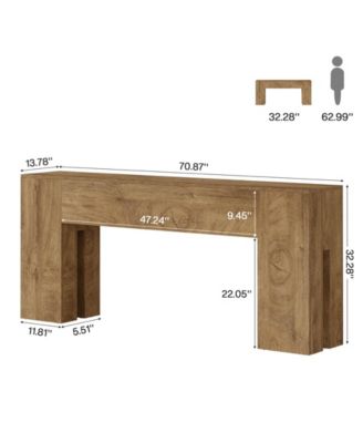 71-Inch Long Console Table for Entryway, Farmhouse Sofa Console Behind Couch