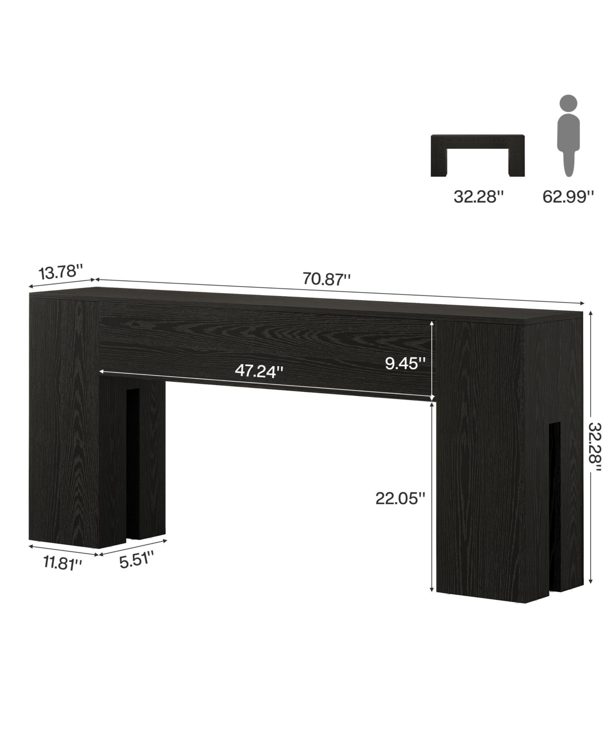 Tribesigns 71-Inch Long Console Table for Entryway, Farmhouse Sofa Behind Couch