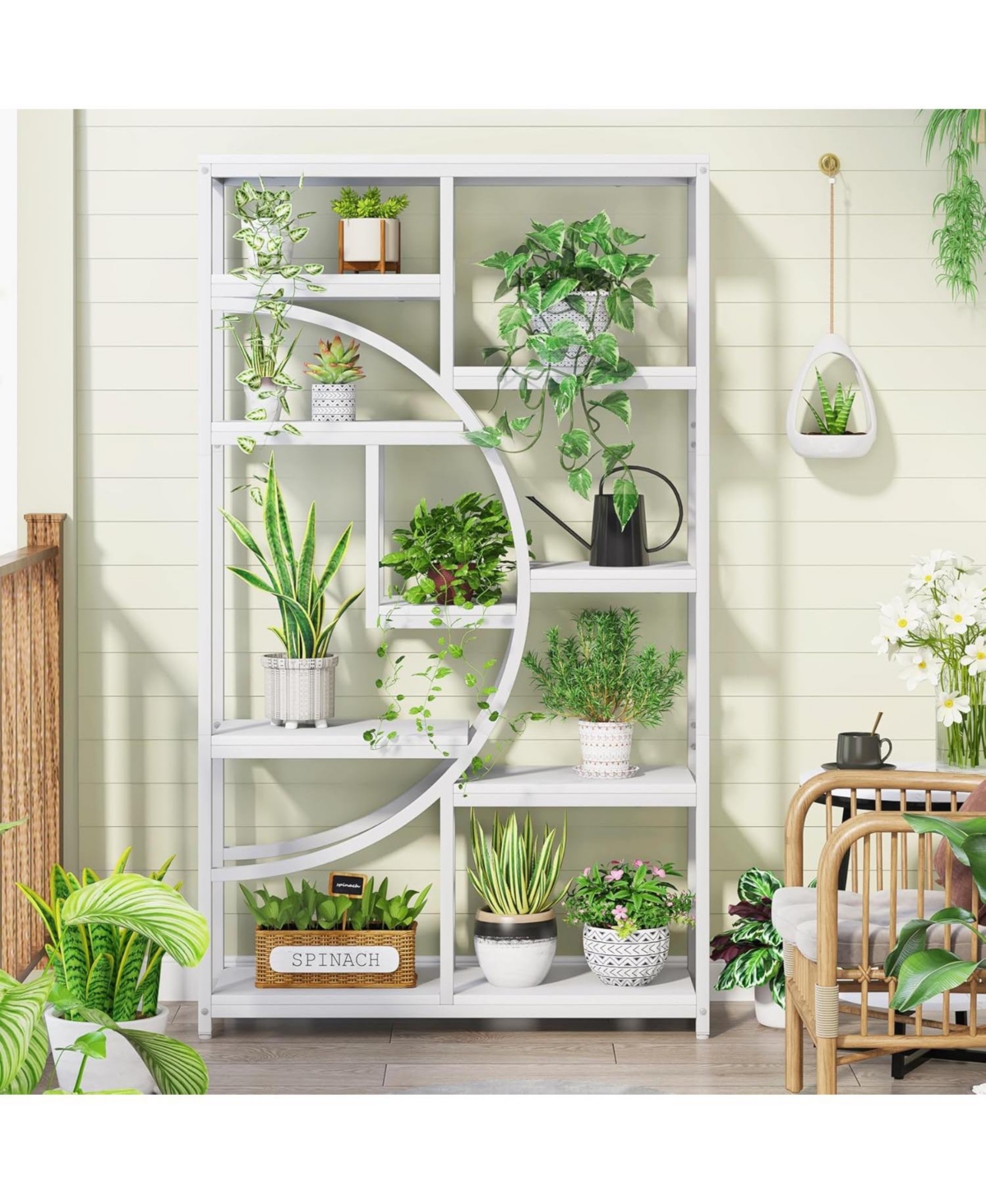 Tribesigns 9-Tier Bookshelf, Freestanding Tall Bookshelves Display Shelf Storage Organizer with 9-Open for Living Room, Bedroom