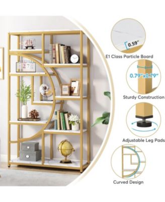 9-Tier Bookshelf, Freestanding Tall Bookshelves Display Shelf Storage Organizer with 9-Open Storage Shelf for Living Room, Bedroom
