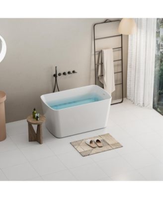 Acrylic Freestanding Soaking Tub with Chrome Overflow