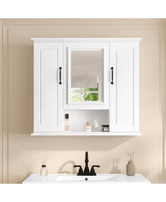 36" Wall Mounted Medicine Cabinet with Mirror and 3 Doors
