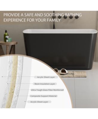 Acrylic Freestanding Soaking Tub with Chrome Overflow