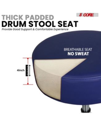 Drum Throne w Backrest 4" Padded Stool Airlift Adjustable 25.5" Drummer Chair 441Lb Capacity