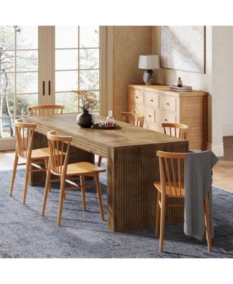 Large Dining Table for 6-8, Rectangular Kitchen Table with Heavy Duty Pedestal