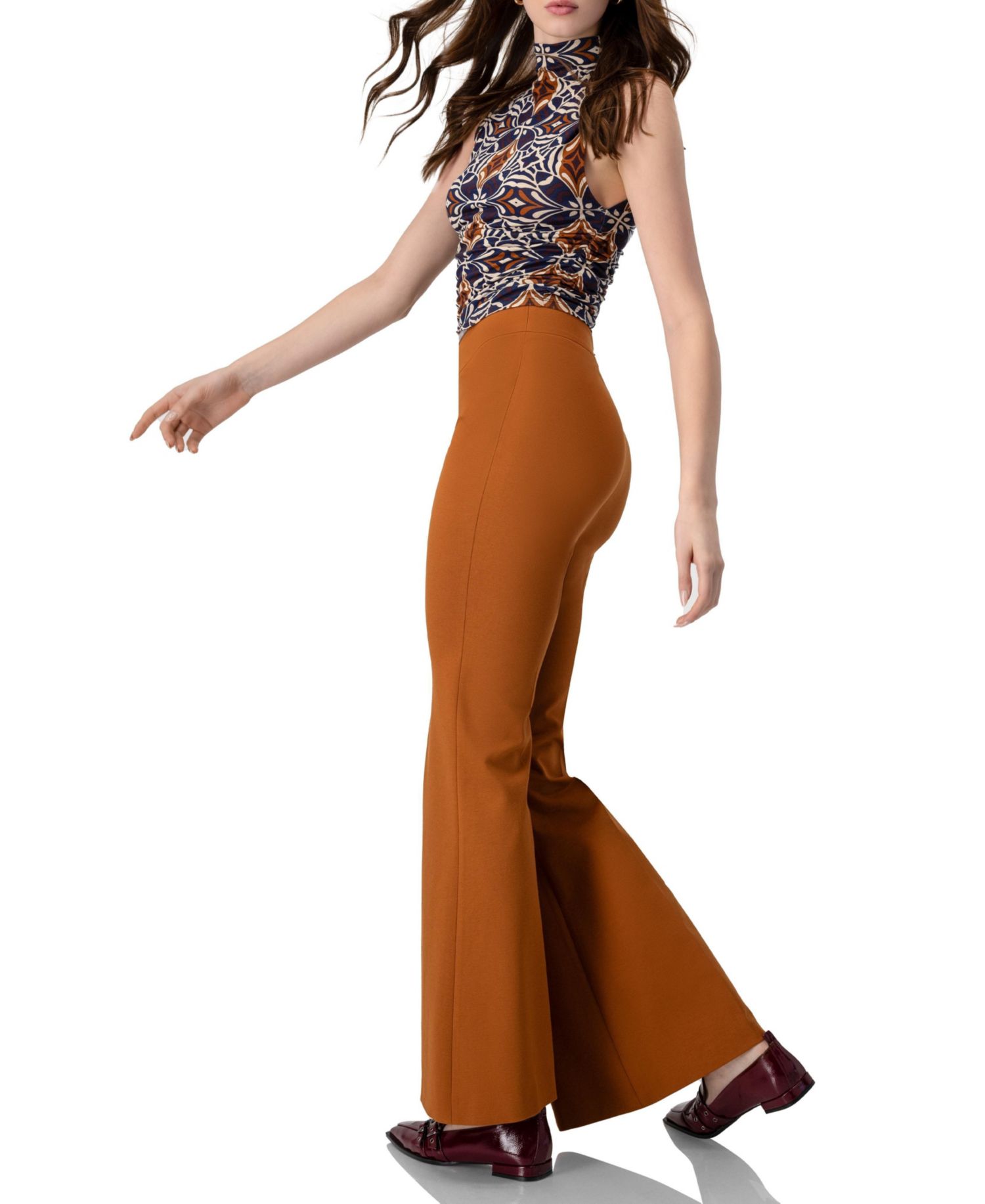 Women's Flared Trousers with Wide Waistband