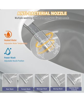 Smart Tankless  Bathroom Fixture,Elongated Heated Seat,Auto Open/Close,Warm Wash/Dryer,Foot Sensor Flush.