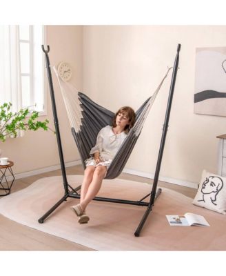 Adjustable Hammock Chair with Stand 6 Adjustable Positions Storage Pocket Sturdy