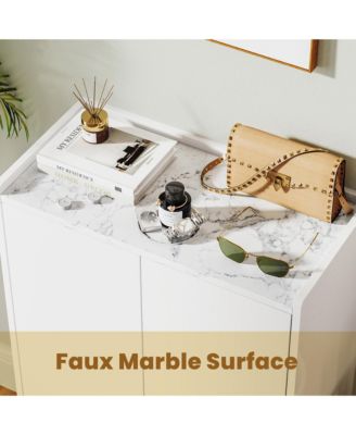 Shoe Storage Cabinet Freestanding Shoe Organizer w/ Anti-tipping Kit Open Shelf