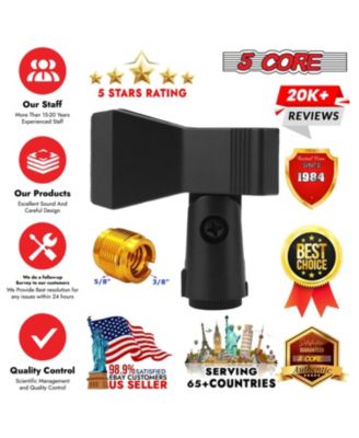 Microphone Clip Holder 2 Pieces with Screw Adapters 5/8 to 3/8 Inch